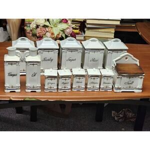 Vintage Grell Czechoslovakia 1920-era Ceramic Canisters